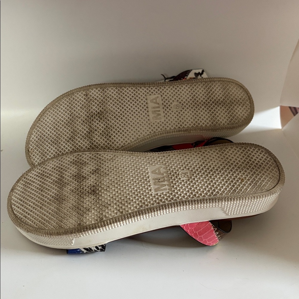 Cute MIA Ellen Multicolored Snake Print Platform Sandals 8.5 - Picture 5 of 6